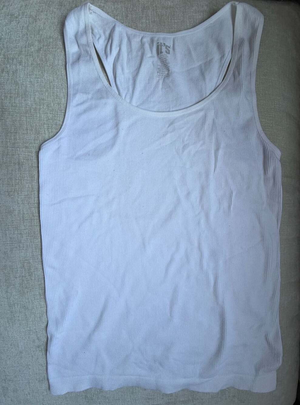 It's White Ribbed Seamless Tank Top Womens One Size